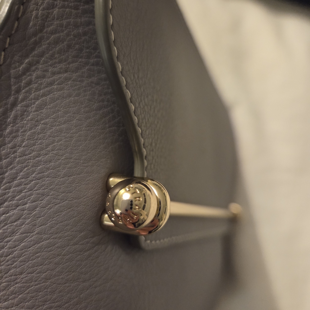 Strathberry Gray Leather Clutch with Gold Bar - Picture 7 of 12